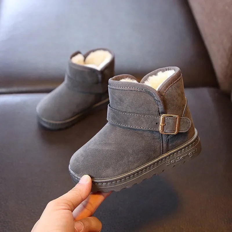 SEAME - Chloe Kids Snow Boots with Buckle Gray 23