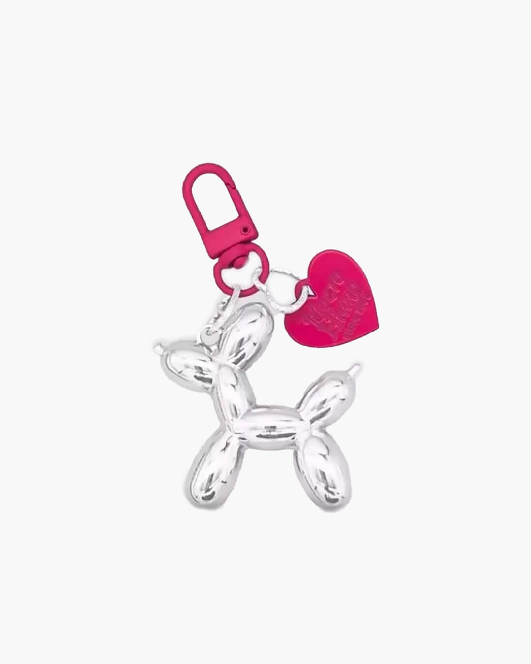 SEAME - Cute Bubble Dog Keychain Silver Pink