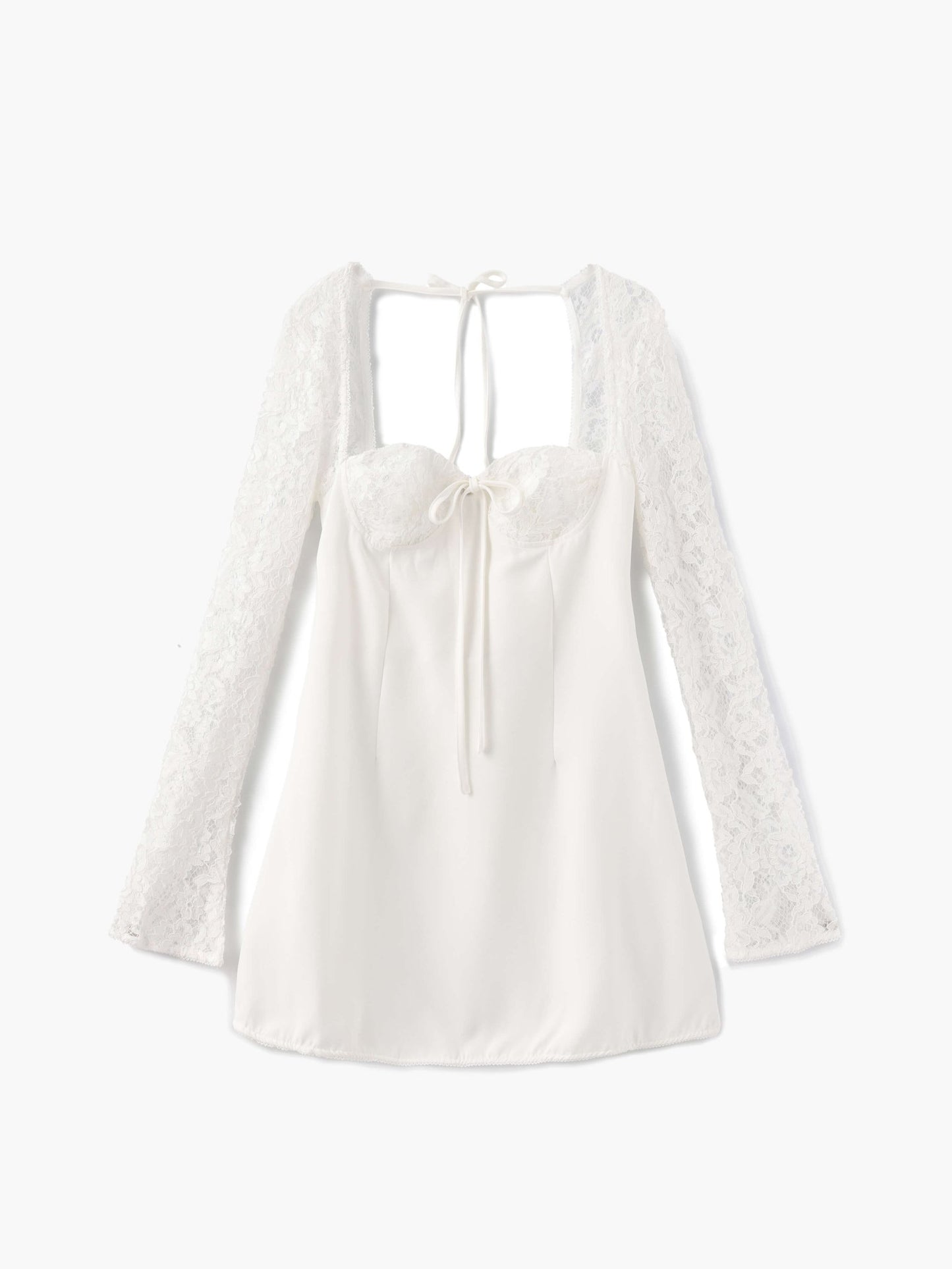 Seame - Louise mini dress with lace details white XS