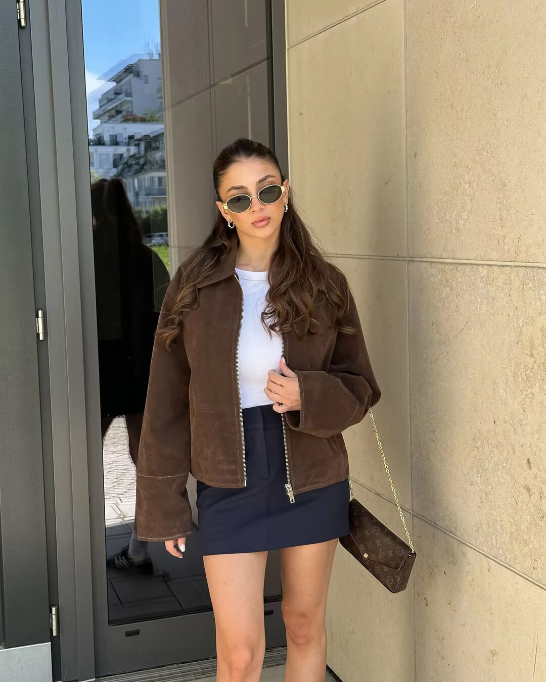 SEAME - Lydia Suede Jacket Brown M