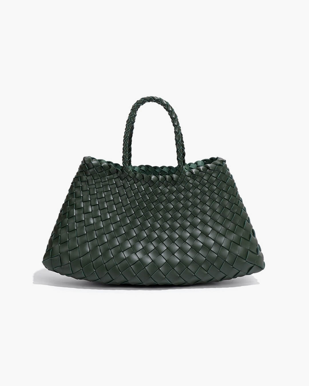 SEAME - Madeleine Vegan Leather Woven Bag Medium Dark Green Regular