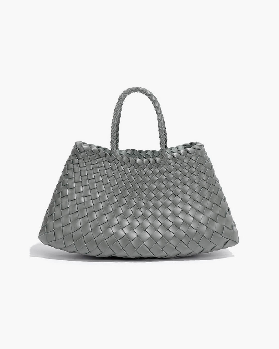 SEAME - Madeleine Vegan Leather Woven Bag Medium Light Gray Regular