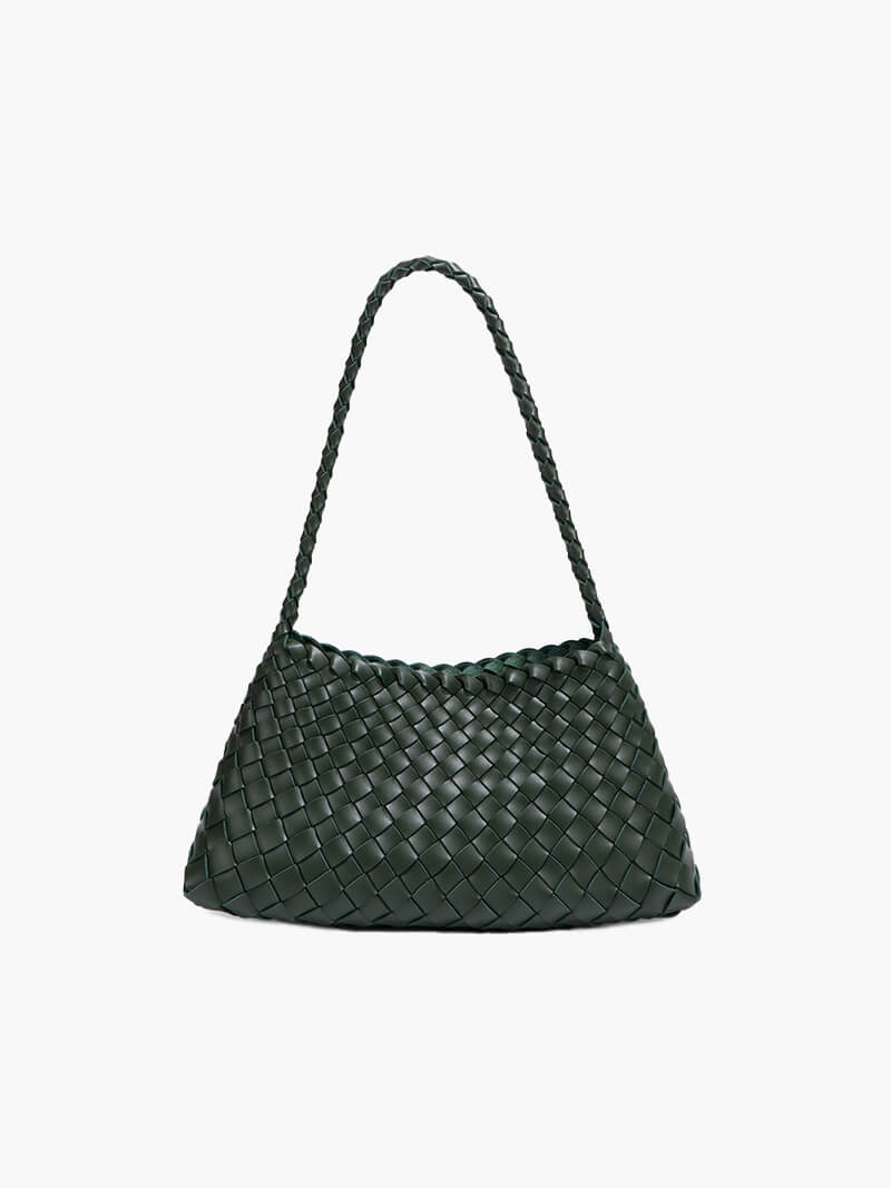 SEAME - Madeleine Vegan Leather Woven Bag Small Brown Small