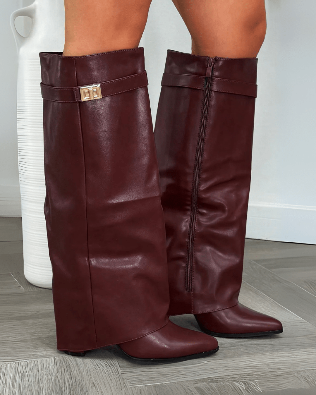 SEAME - Rachelle Suede Boots Burgundy Glazed 37