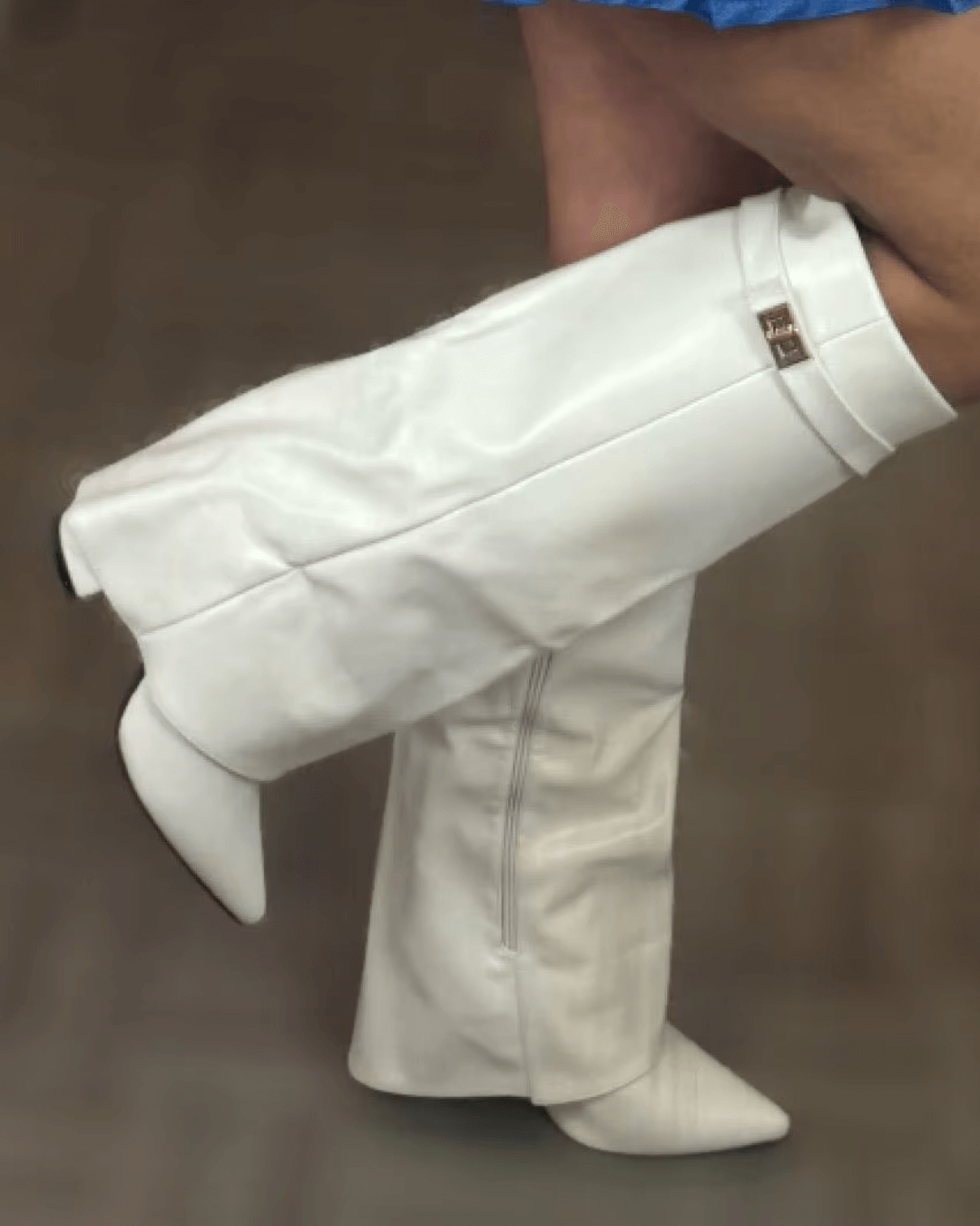 SEAME - Rachelle Suede Boots White Vegan Leather 37