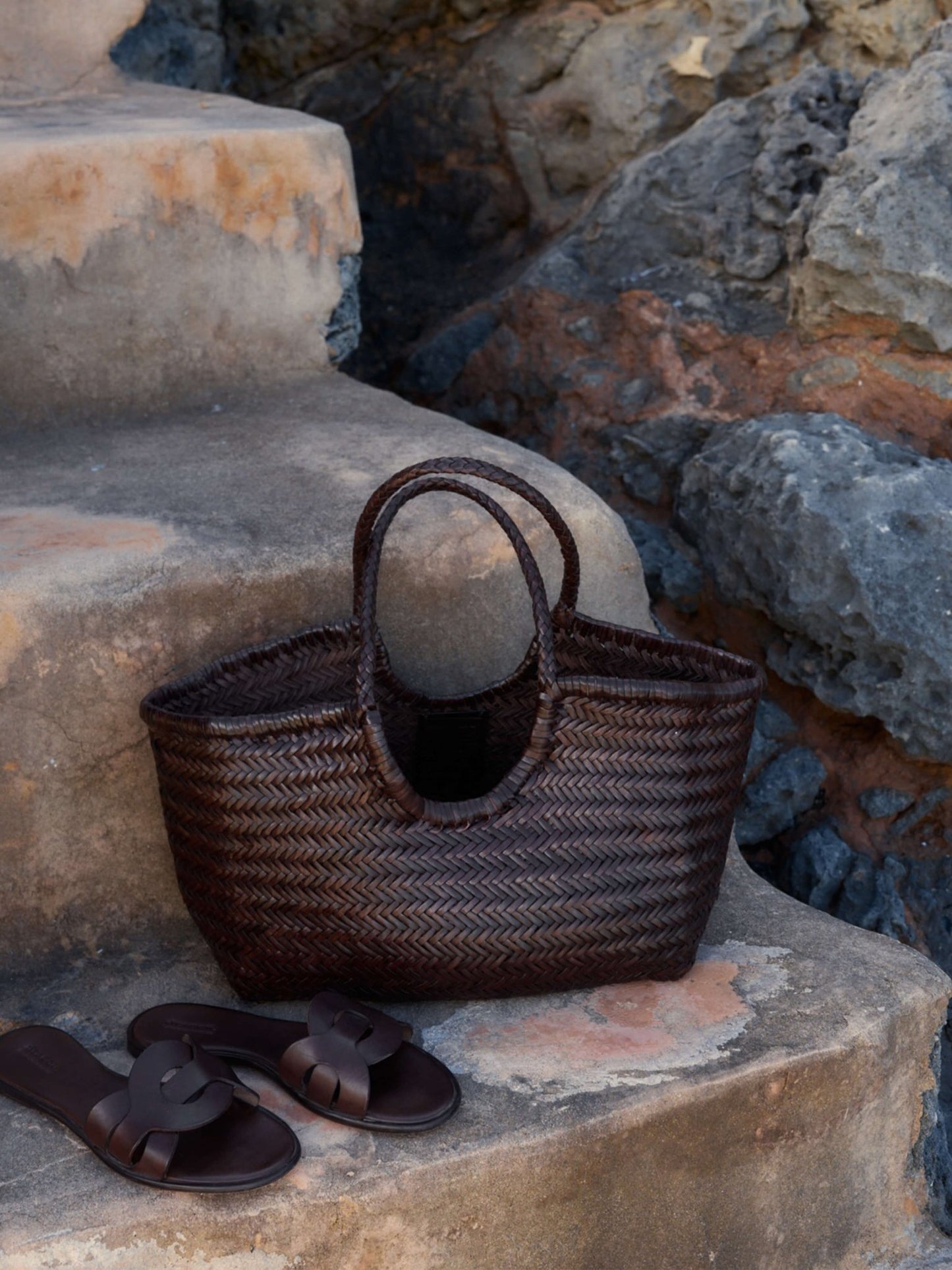 SEAME - Rica Woven Faux Leather Bag Black Regular