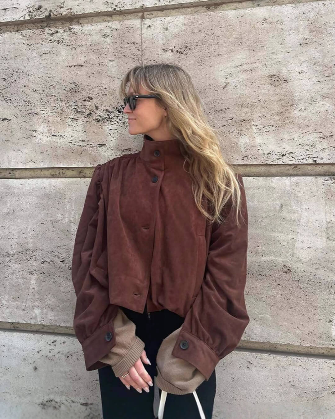 SEAME - Rita Suede Jacket Dark Brown L