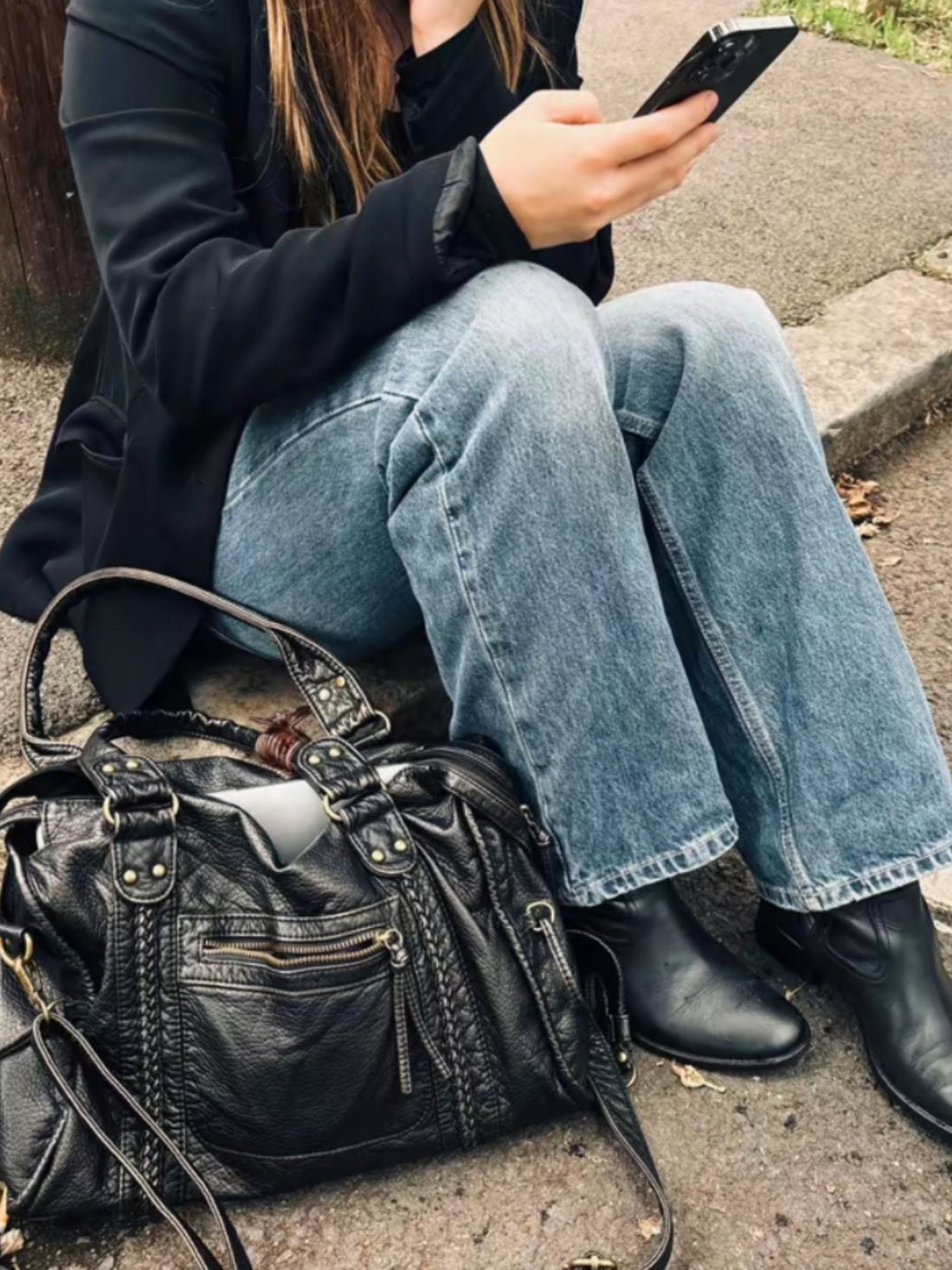 SEAME - SEAME - Black Shoulder Bag for Women in High - Quality Vegan Leather, Stylish & Versatile Default