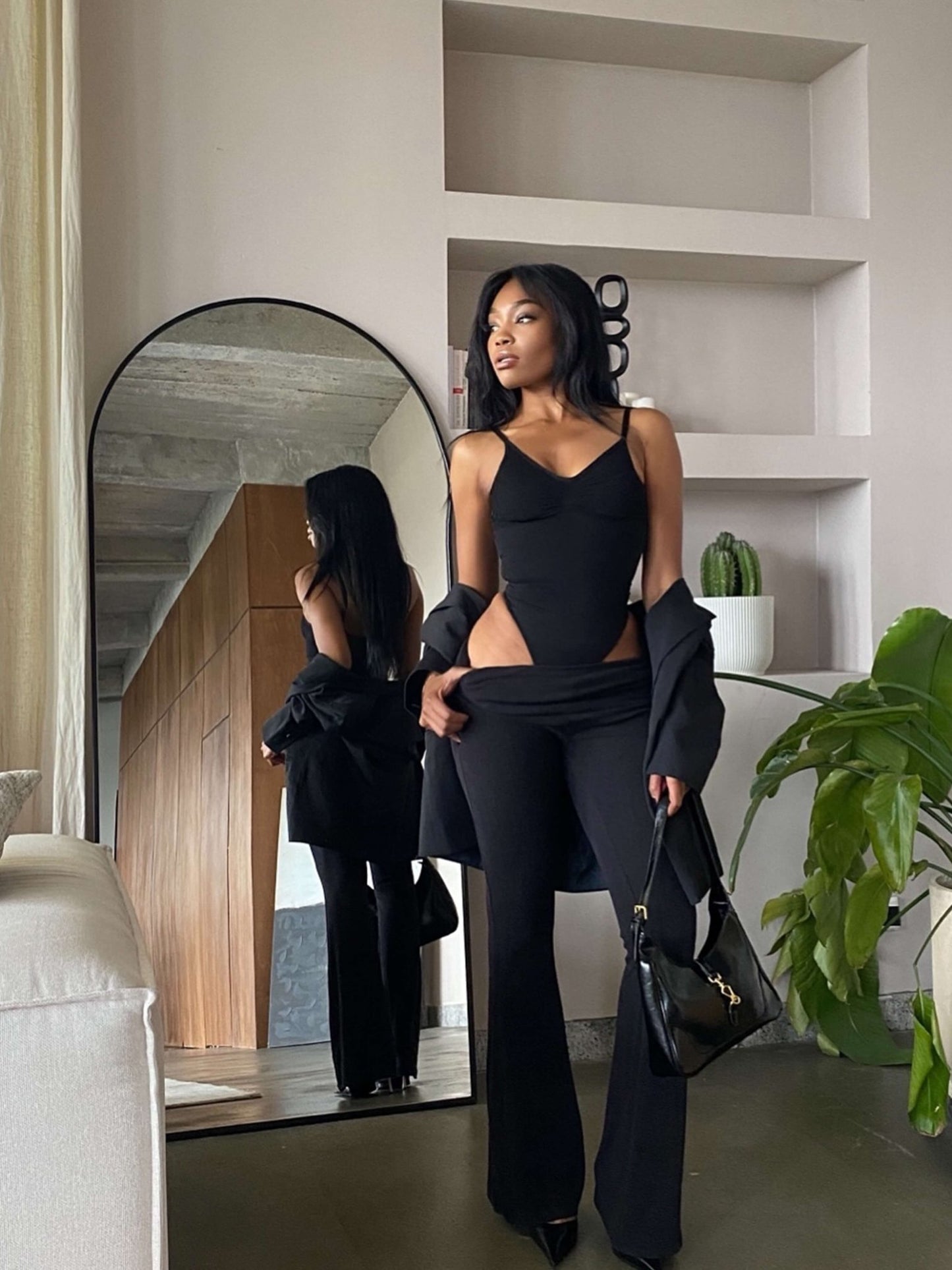 Seame - SEAME Shapewear Thong Bodysuit Black S