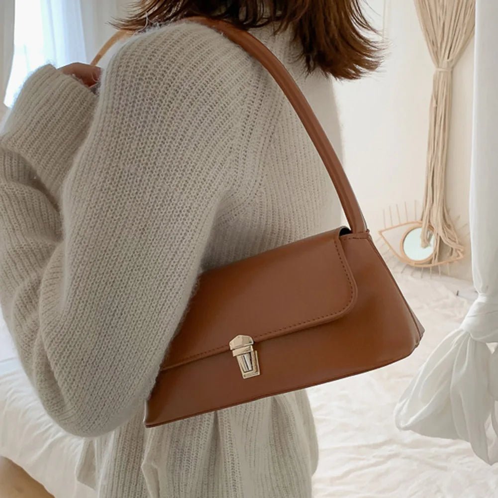 SEAME - SEAME Women's Handbag - Vintage Vegan Leather Shoulder Bag for Casual Use Brown