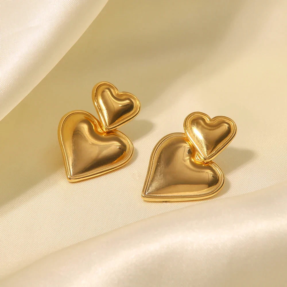 Heart earrings 14K gold plated - SEAME Store