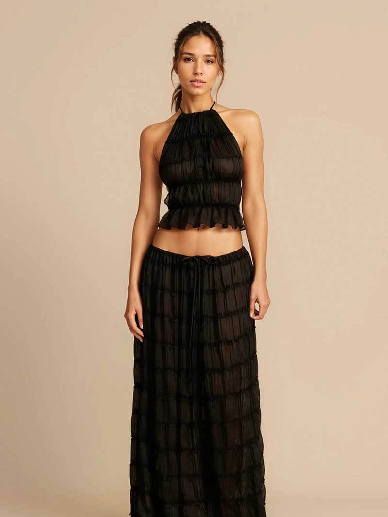 Valerie two-piece set with frill details - SEAME Store