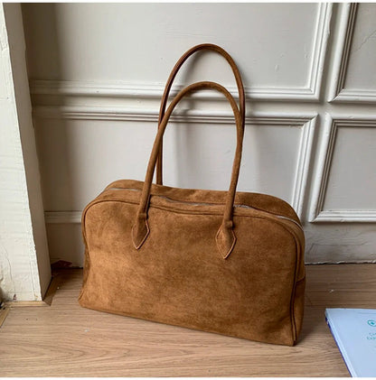 SEAME - Amalia Suede Shoulder Bag Beige Regular
