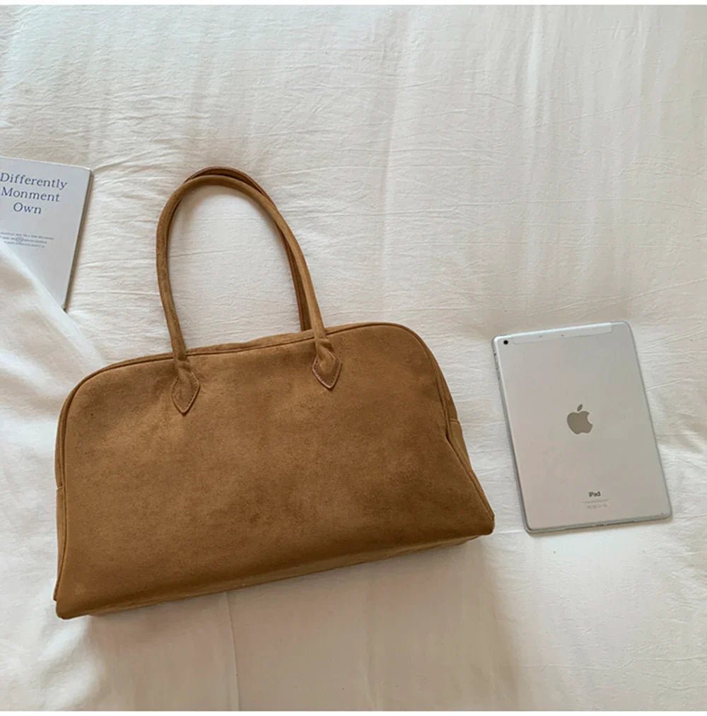 SEAME - Amalia Suede Shoulder Bag Beige Regular