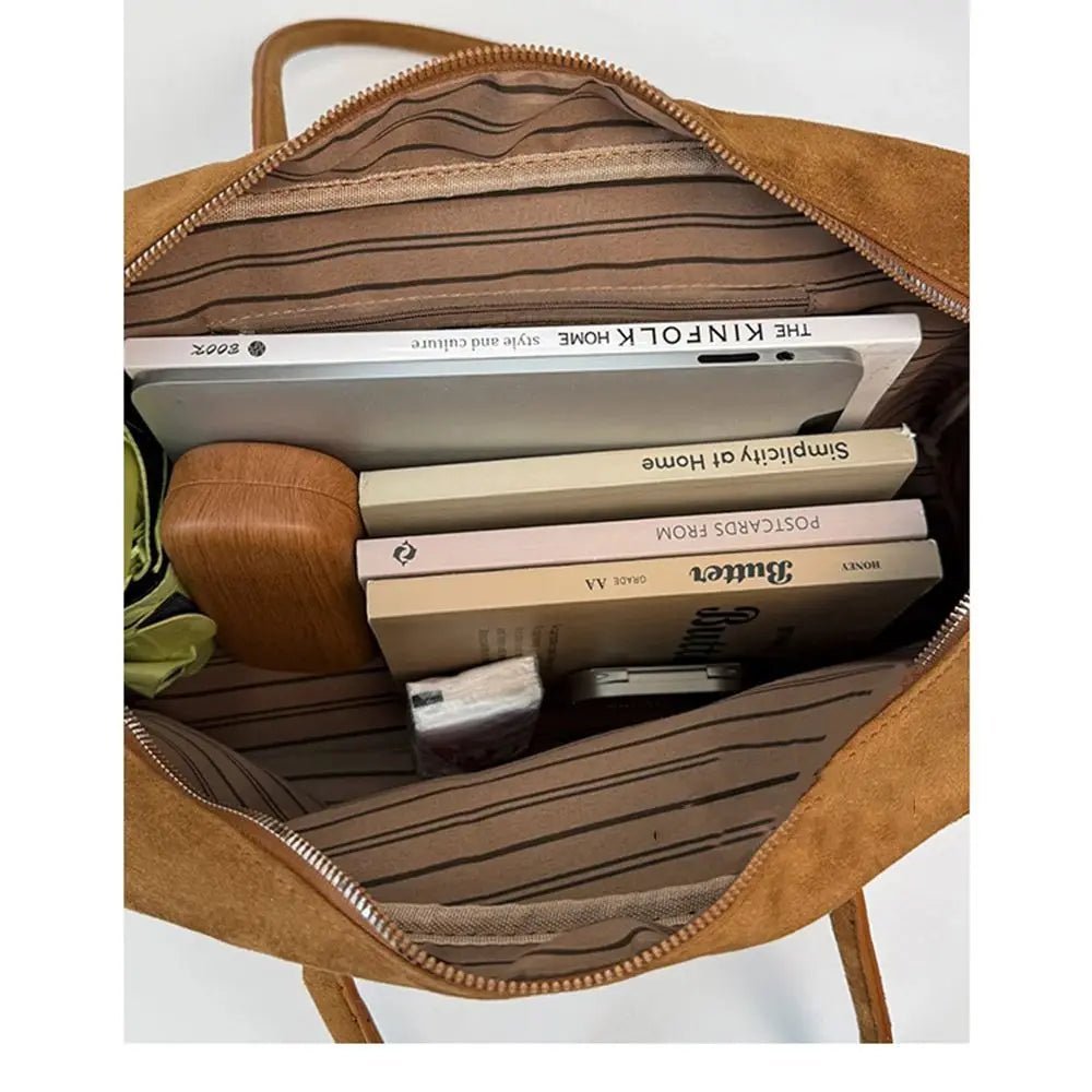 SEAME - Amalia Suede Shoulder Bag Beige Regular