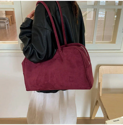 SEAME - Amalia Suede Shoulder Bag Burgundy Regular