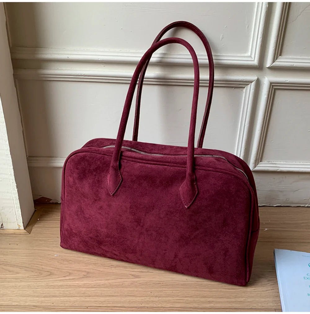 SEAME - Amalia Suede Shoulder Bag Burgundy Regular