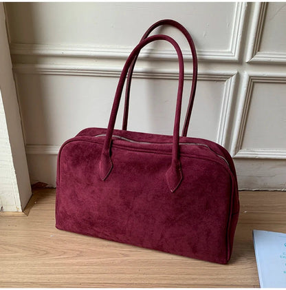 SEAME - Amalia Suede Shoulder Bag Burgundy Regular