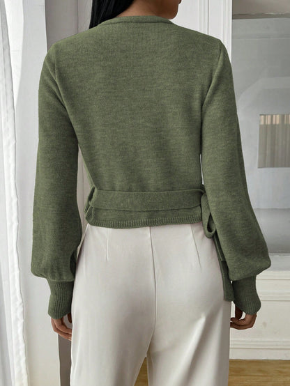 SEAME - Brenda Knitted Cardigan Green XS