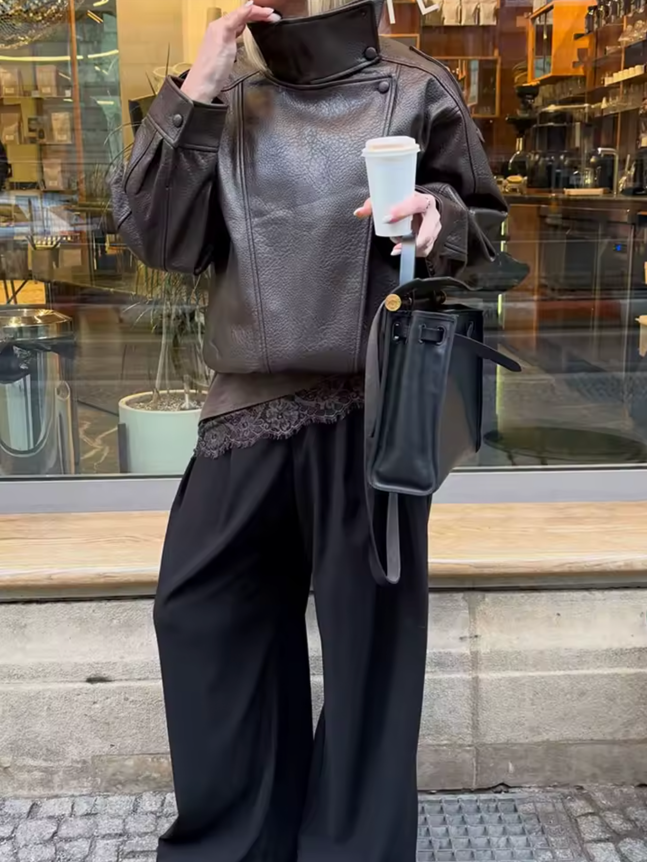 Cecil epäsymmetrinen nahkatakki