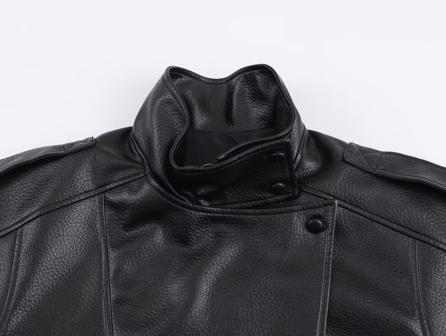 Cecil Asymmetrical Leather Jacket – SEAME