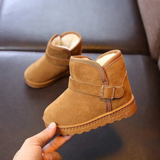 SEAME - Chloe Kids Snow Boots with Buckle Brown 23