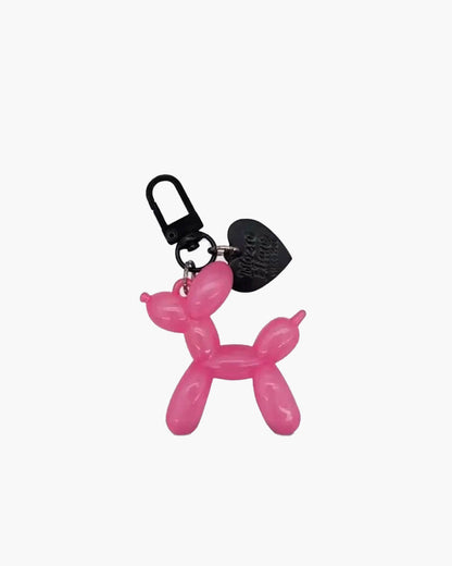 SEAME - Cute Bubble Dog Keychain Pink Black