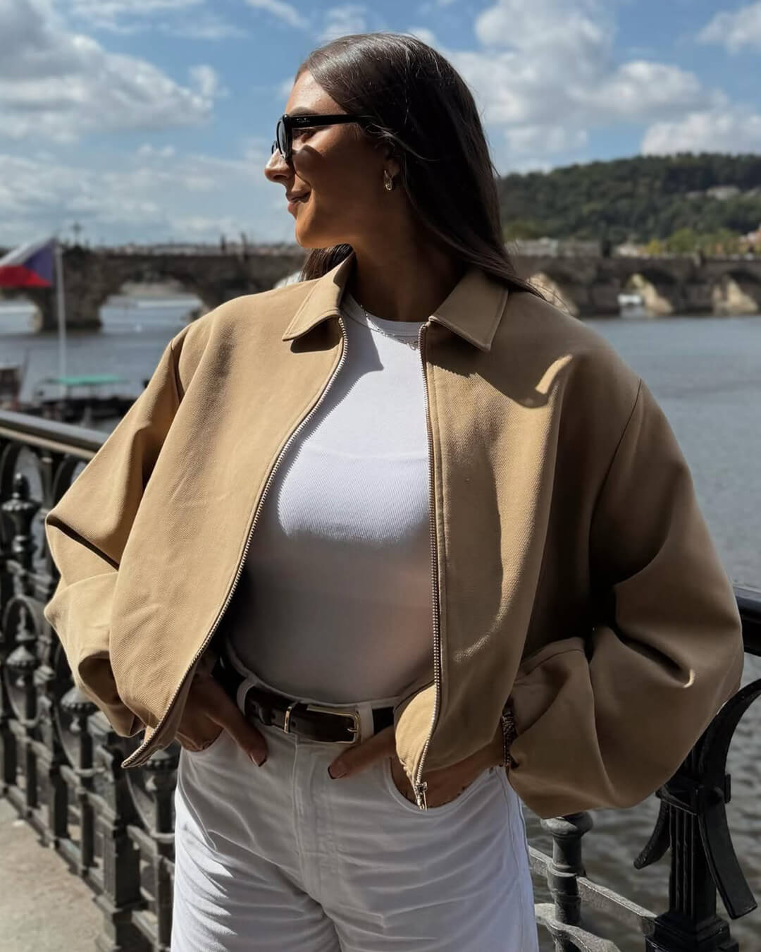 SEAME - Diane Bomber Jacket Beige S