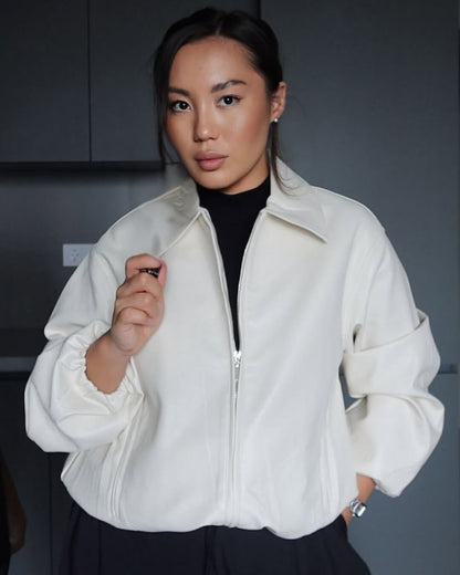 SEAME - Diane Bomber Jacket White M