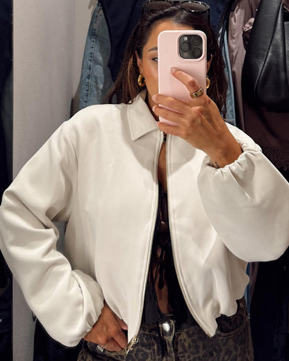 SEAME - Diane Bomber Jacket White S