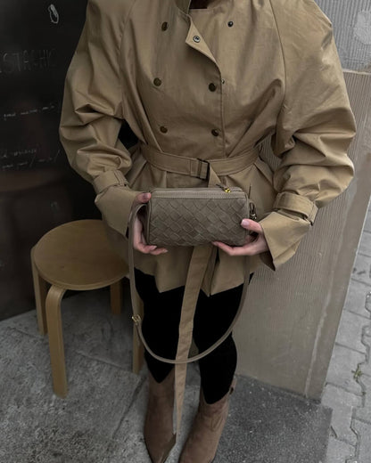 SEAME - Eva Woven Suede Bag Beige Regular