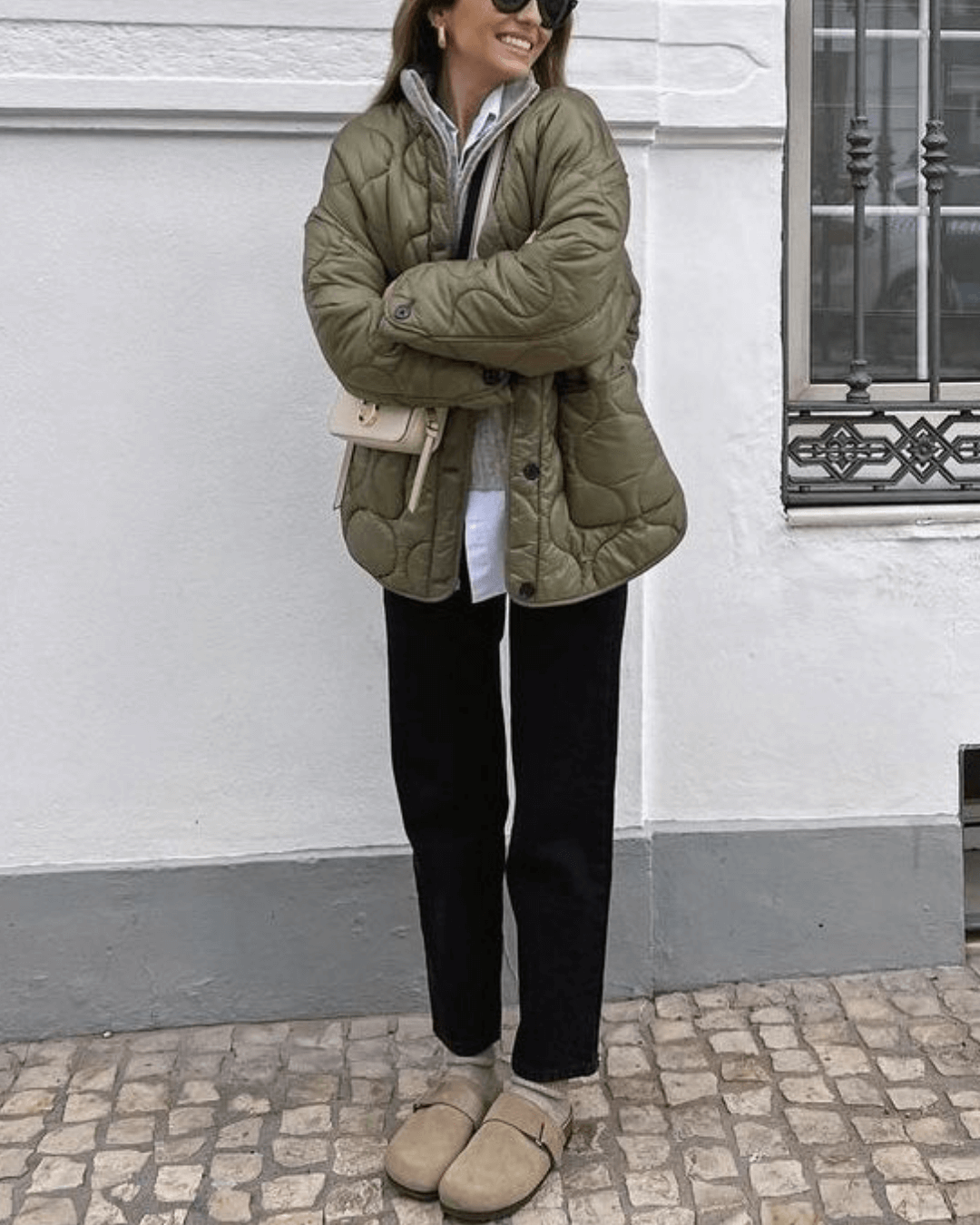 SEAME - Feliz Quilted Padded Jacket Green L