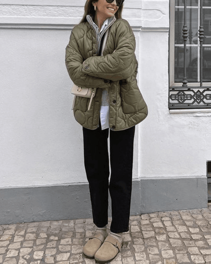 SEAME - Feliz Quilted Padded Jacket Green L