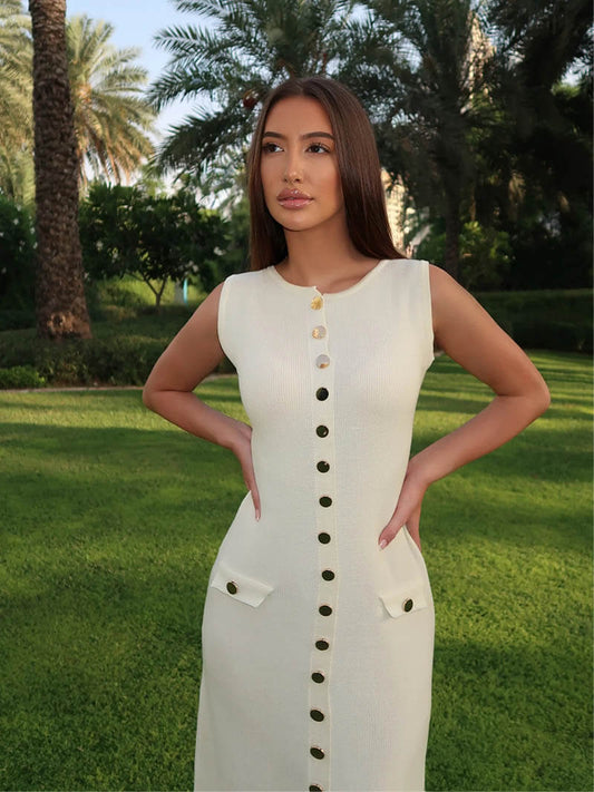 Seame - Georgia Maxi Dress Beige S