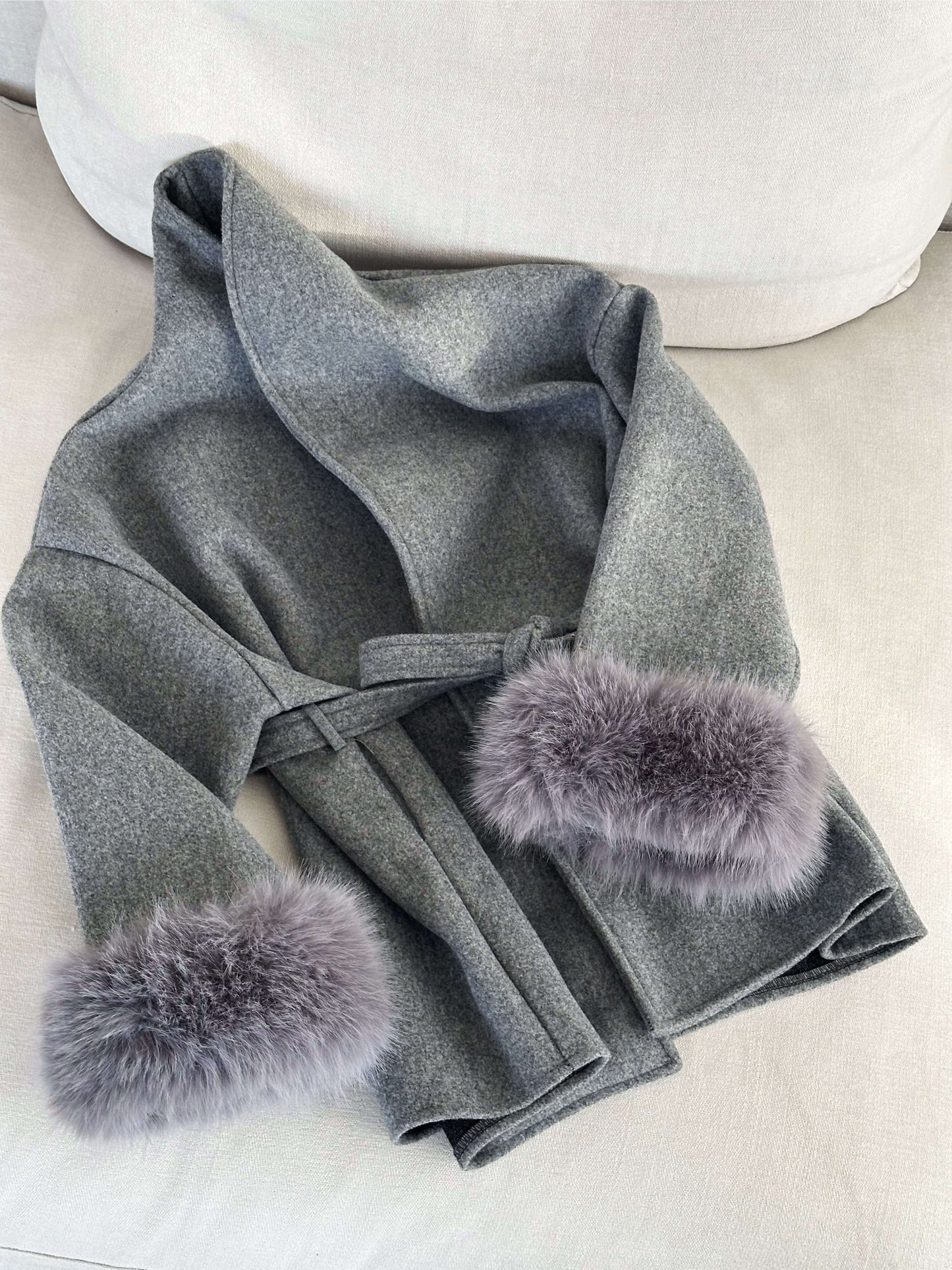 Seame - Grace Faux Fur Coat Black S