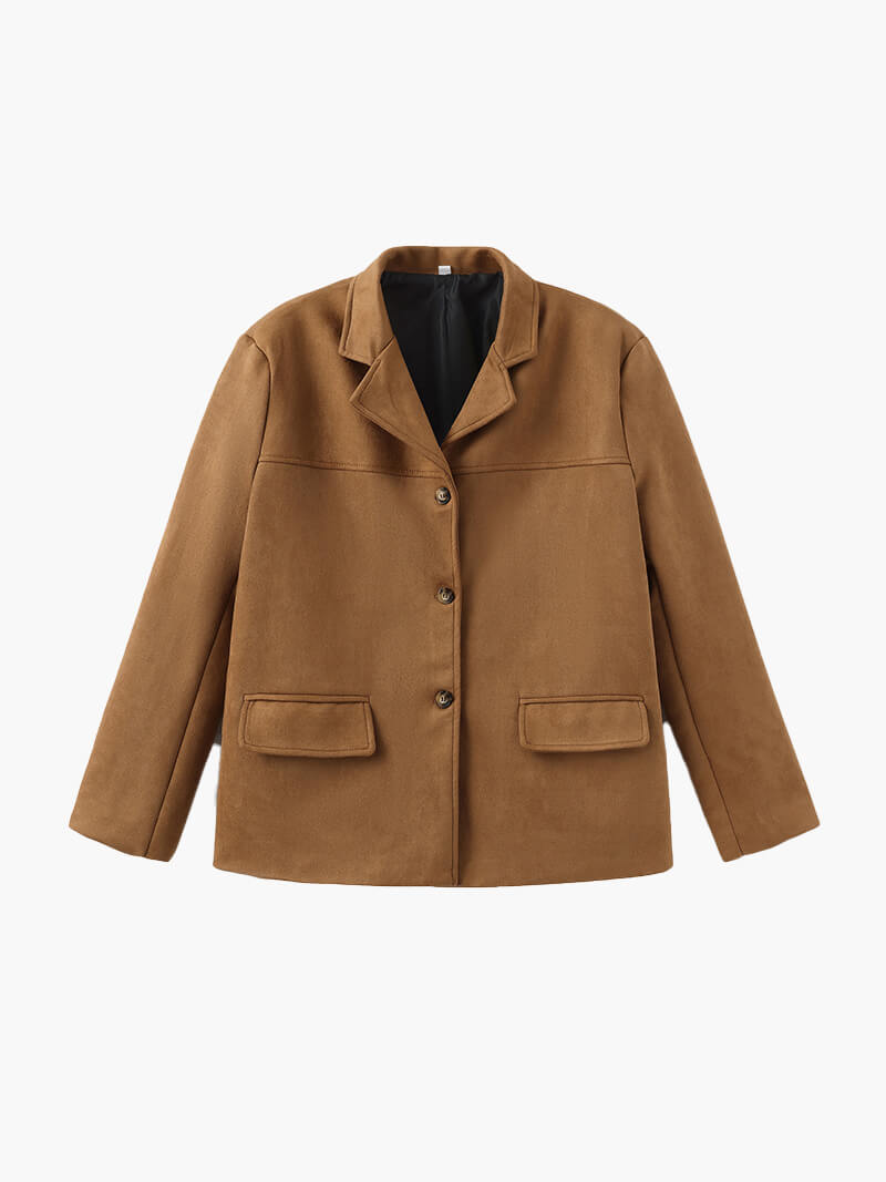 Seame - Matilda faux suede Jacket Brown S