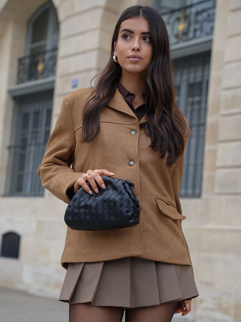 Seame - Matilda faux suede Jacket Dark Brown S