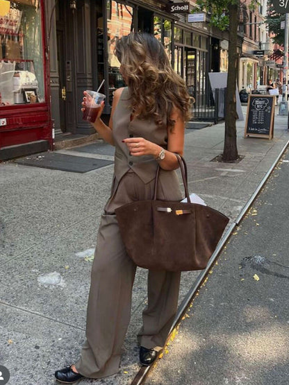 Seame - Melanie Faux Suede Bag Light Brown