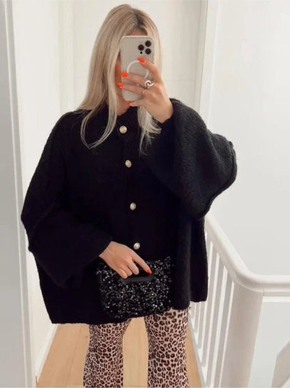 SEAME - Michaela Long Cardigan Black S
