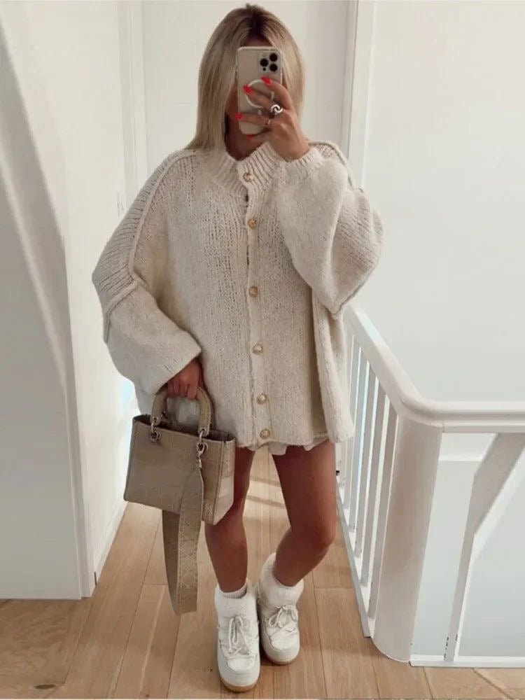 SEAME - Michaela Long Cardigan Creme M