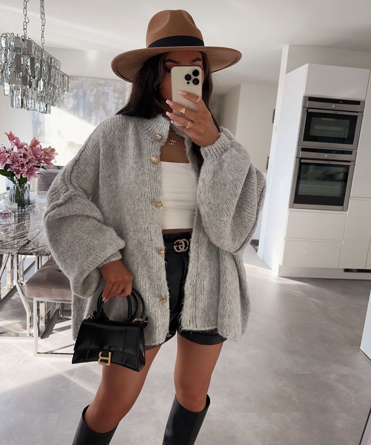 SEAME - Michaela Long Cardigan Gray S