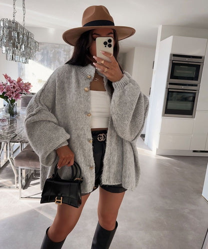 SEAME - Michaela Long Cardigan Gray S