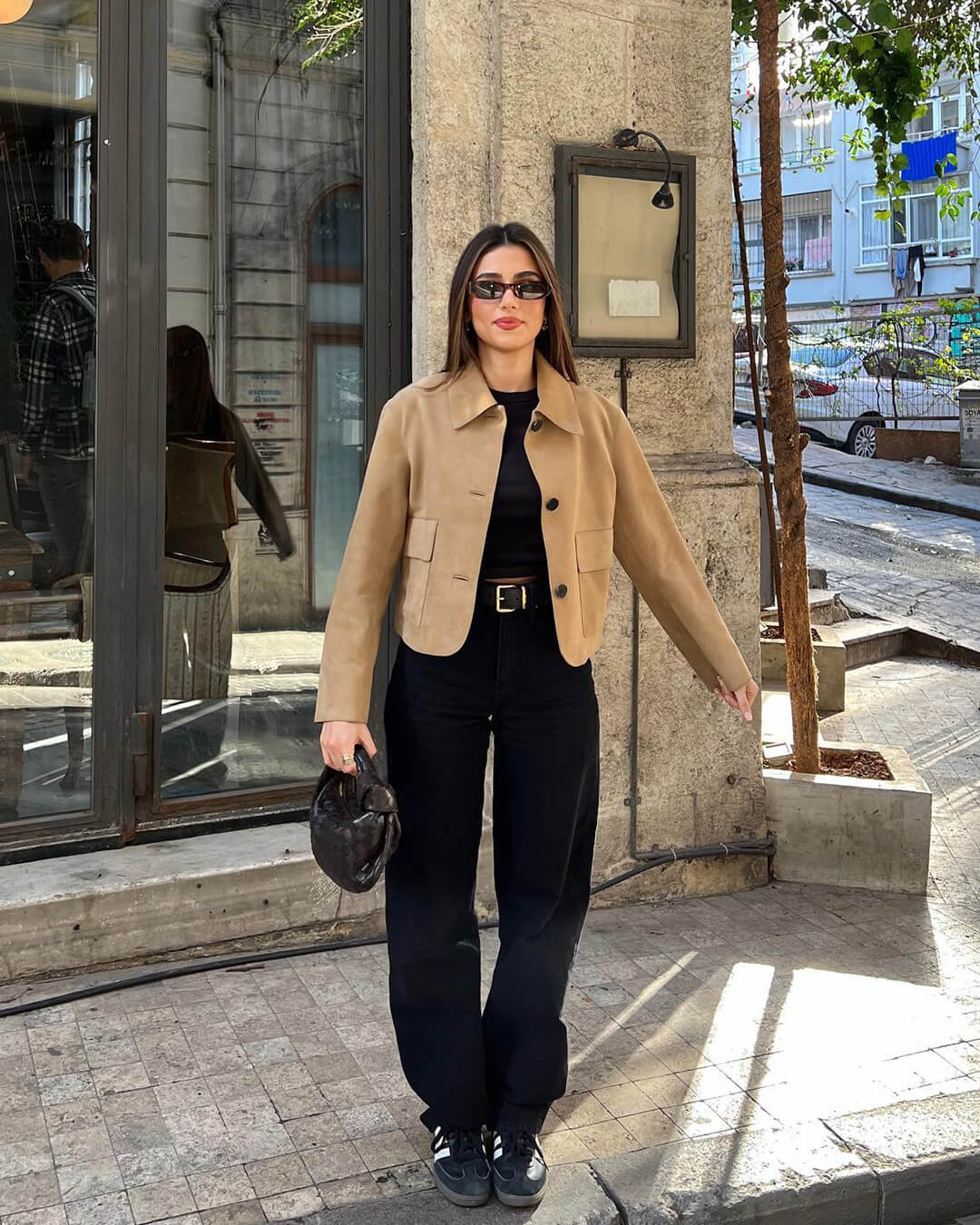 SEAME - Mirlinda Suede Blazer Jacket Brown M