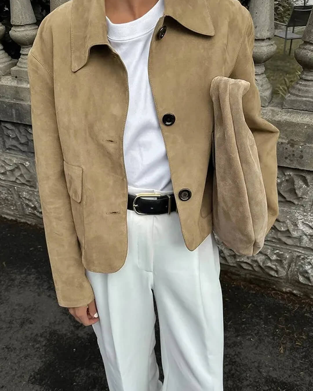 SEAME - Mirlinda Suede Blazer Jacket Light Brown XS