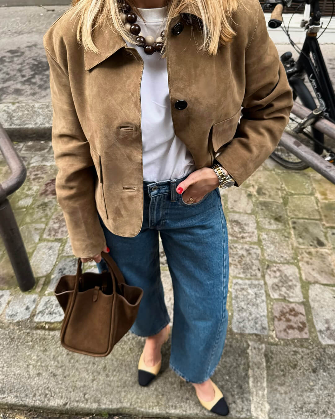 SEAME - Mirlinda Suede Blazer Jacket Light Brown S