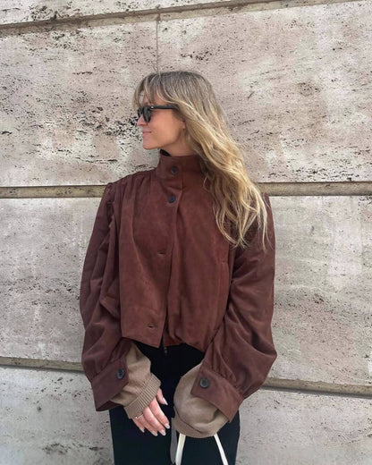 SEAME - Rita Suede Jacket Dark Brown L