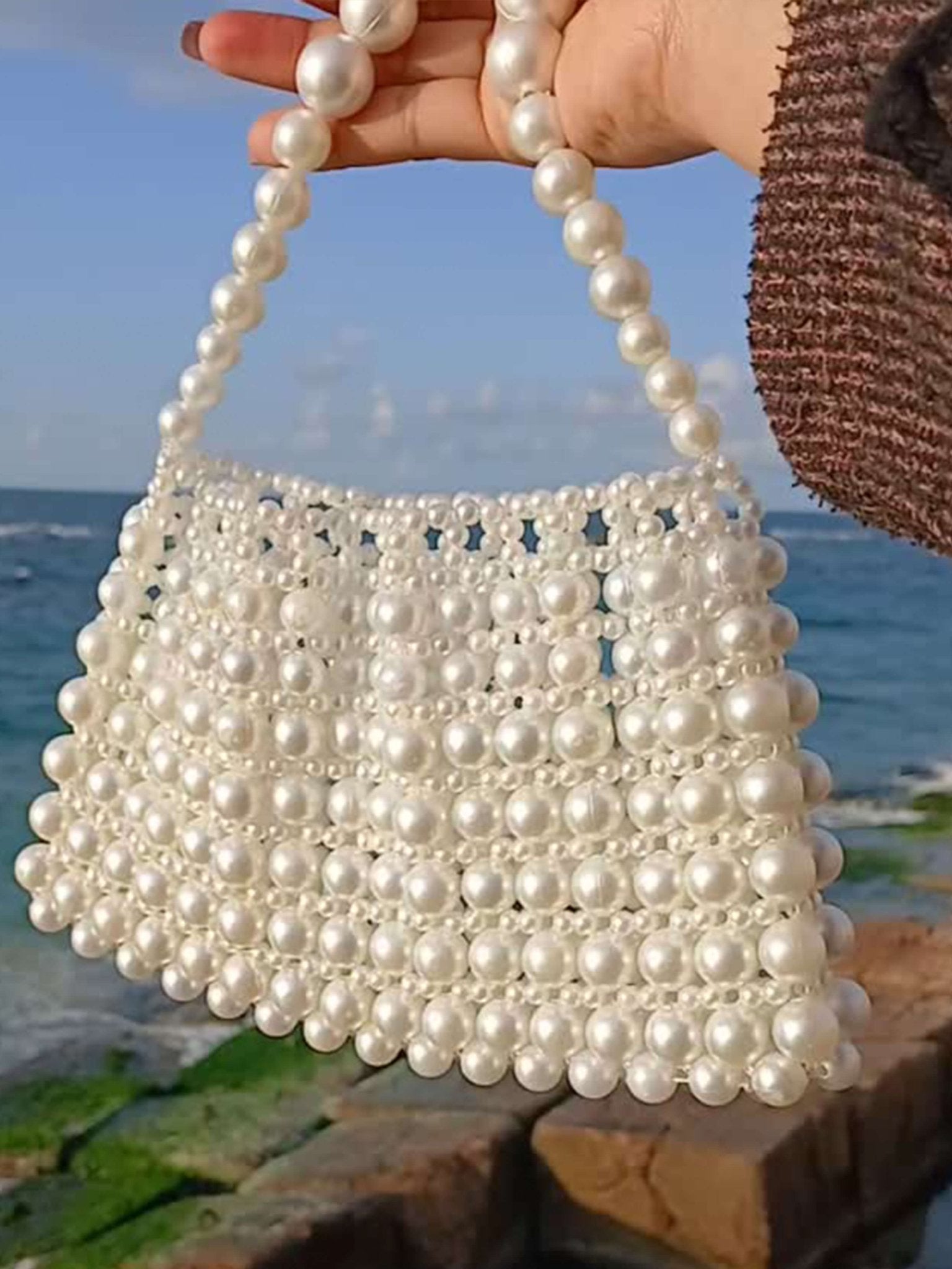 Seame - Roxanne Pearl Bag White Regular