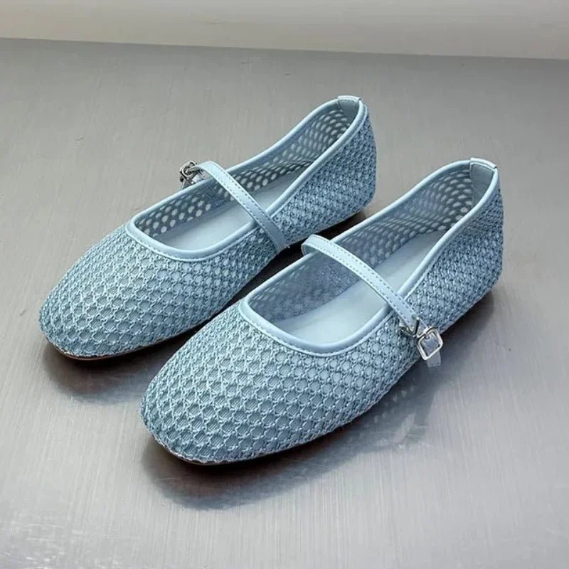 SEAME - Sabrina Mesh Ballet Flats Beige 35