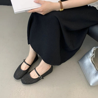 SEAME - Sabrina Mesh Ballet Flats Black 35