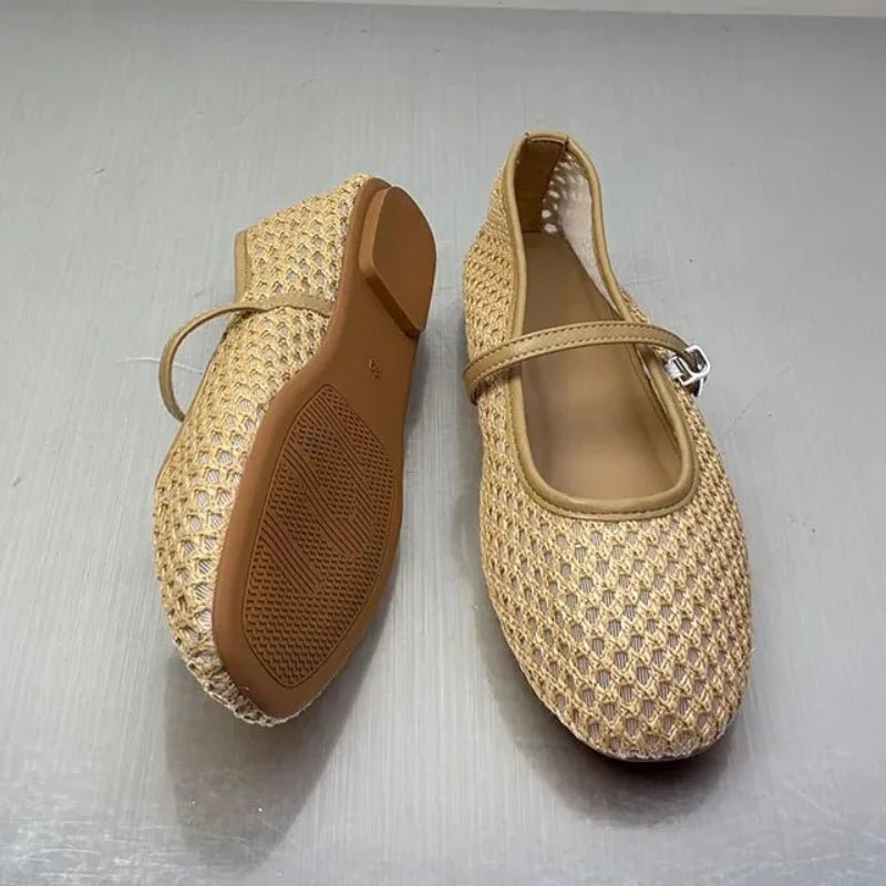 SEAME - Sabrina Mesh Ballet Flats Black 35